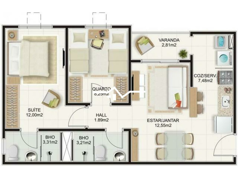 Apartamento à venda com 2 quartos, 63m² - Foto 6