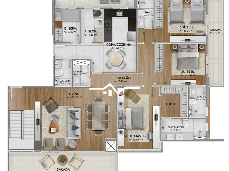 Apartamento à venda com 4 quartos, 218m² - Foto 20