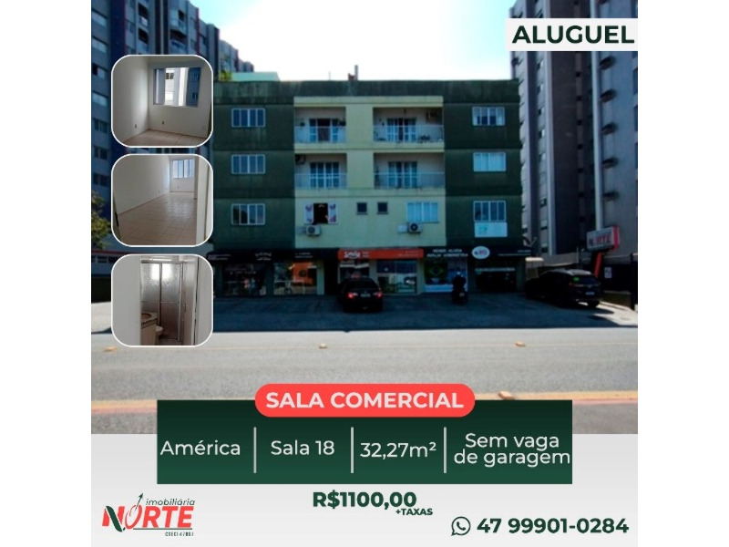 Sala Comercial de no bairro AMÉRICA, em Joinville | Eu Corretor