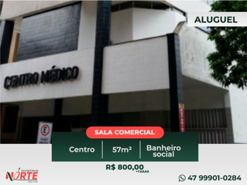 Sala Comercial de no bairro CENTRO, em Joinville | Eu Corretor